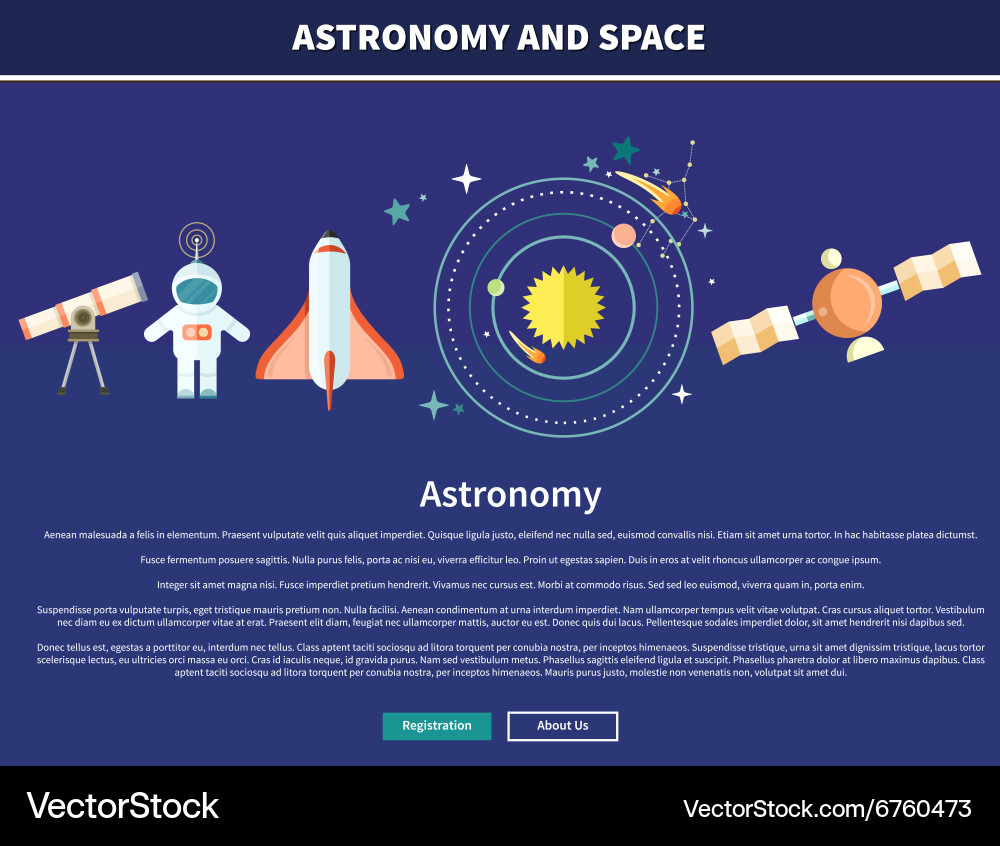 Astronomy and space web page design Vector Image