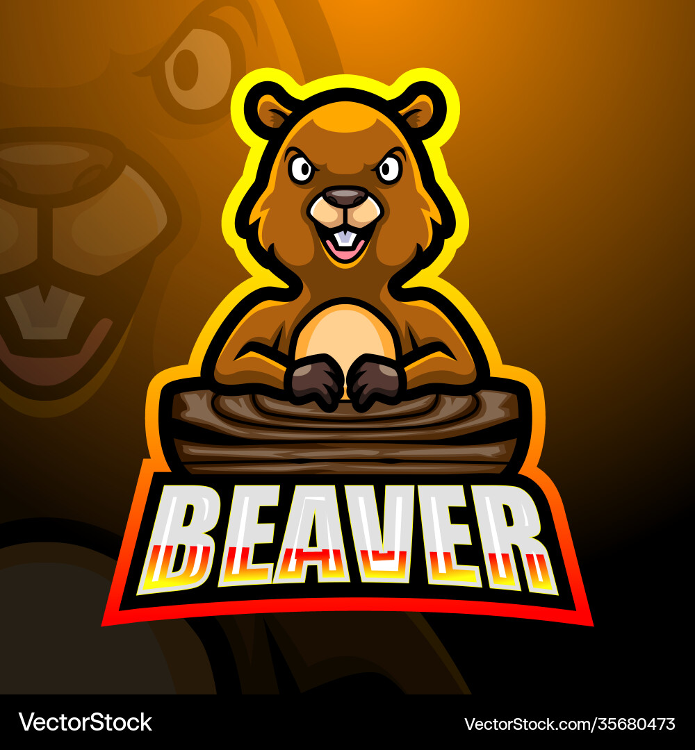 Beaver mascot esport logo design Beaver mascot esport logo design Vector Image
