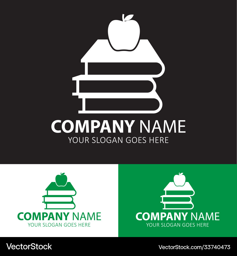 Books with apple icon for web and mobile Vector Image