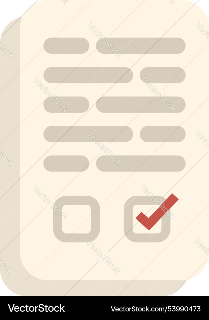 Checklist with tick mark showing completion Checklist with tick mark showing completion vector image