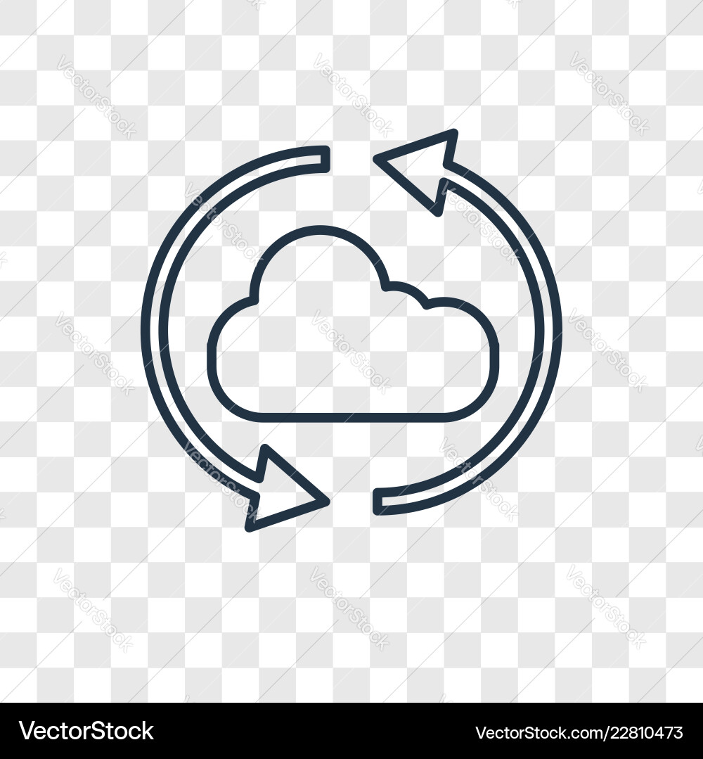 Cloud computing concept linear icon isolated Cloud computing concept linear icon isolated Vector Image