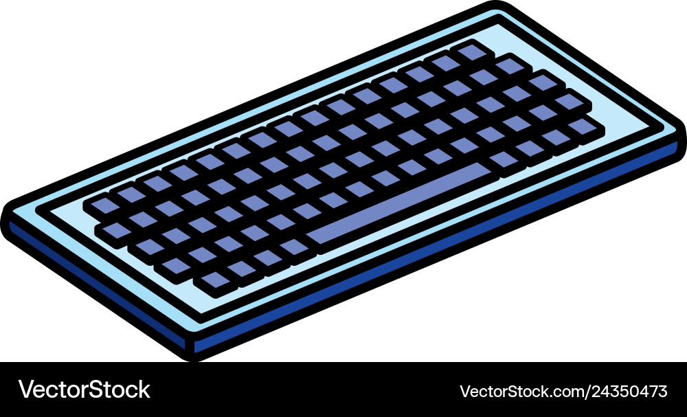 Computer keyboard isolated icon Computer keyboard isolated icon vector image