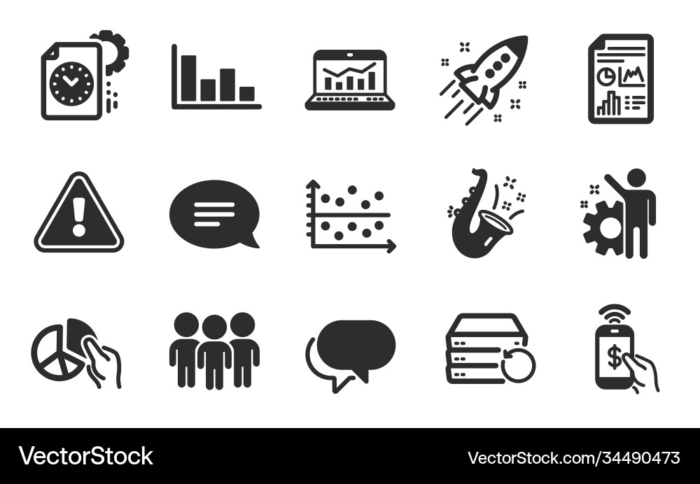 Dot plot employee and recovery server icons set Dot plot employee and recovery server icons set vector image