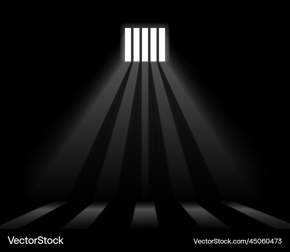 Dungeon prison window background jail cell empty Dungeon prison window background jail cell empty vector image