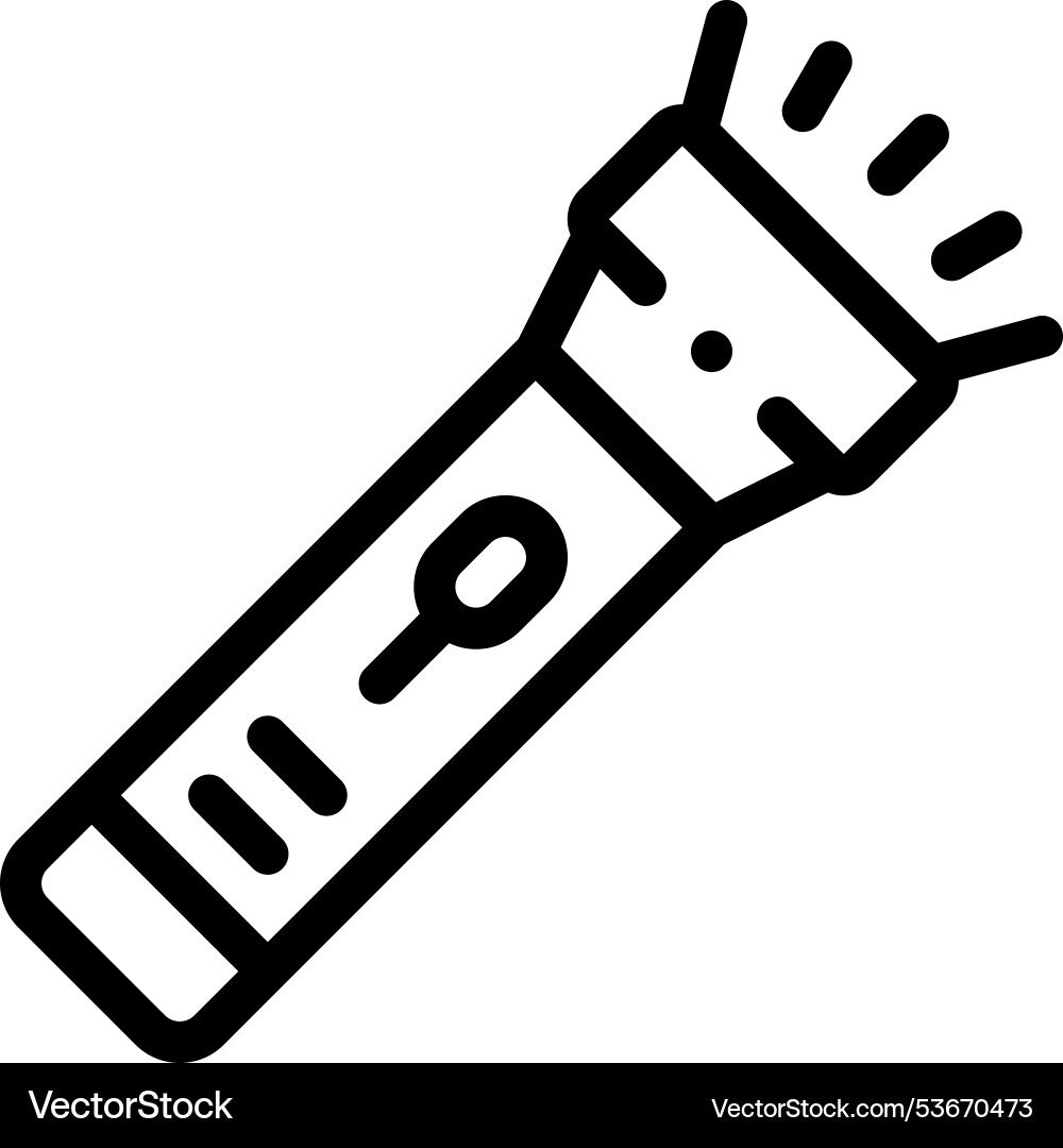 Flashlight icon thin linear style design isolated Flashlight icon thin linear style design isolated vector image