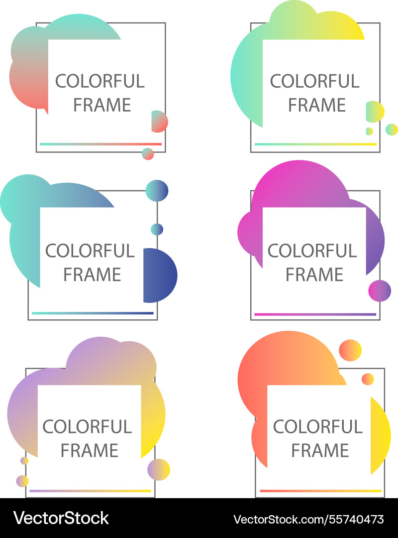 Flat colorful frame collection Vector Image