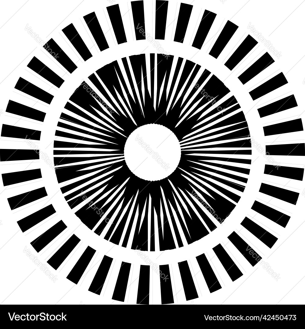 Geometric circle element with dashed lines Vector Image