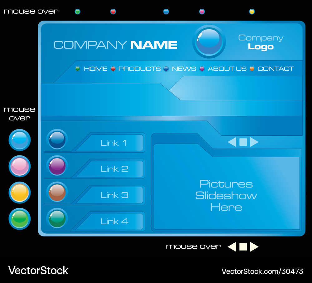 Modern Tech Website Template vector image