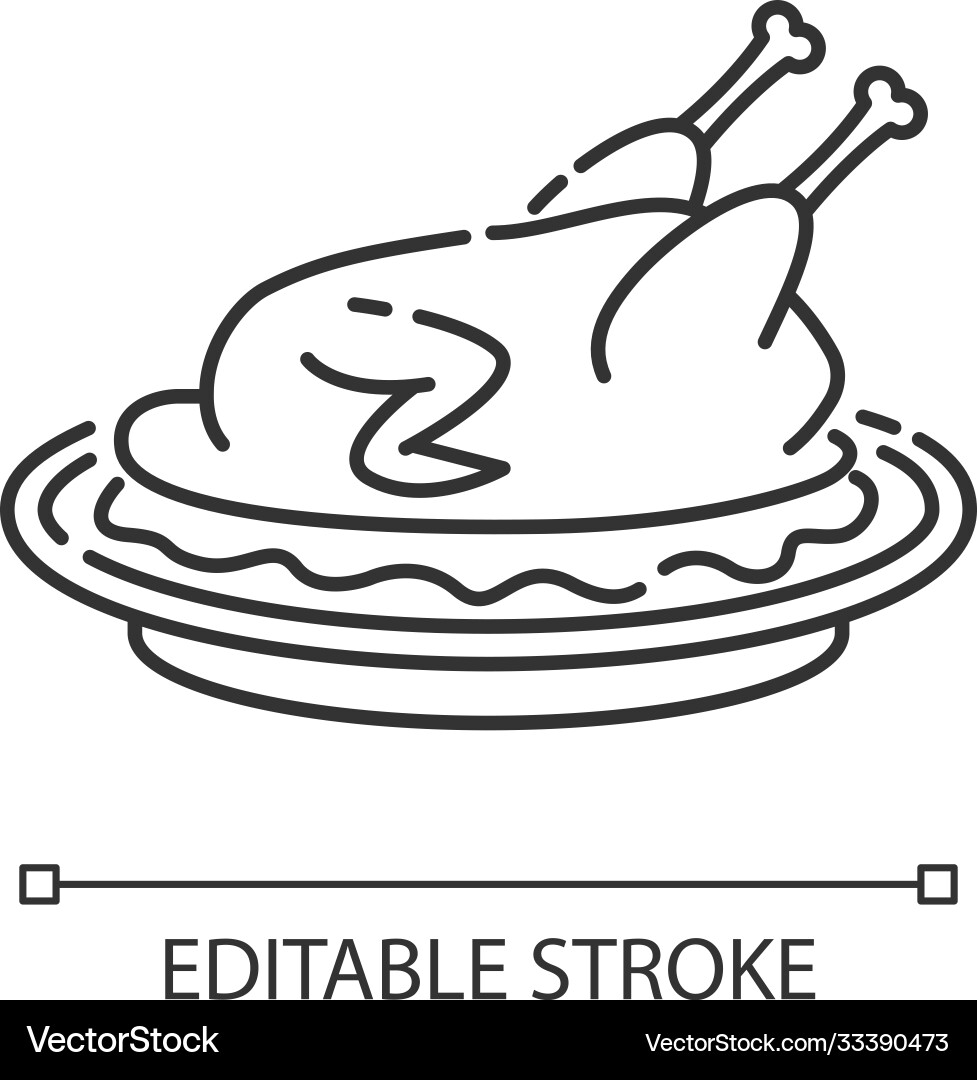 Pecking duck pixel perfect linear icon Pecking duck pixel perfect linear icon vector image