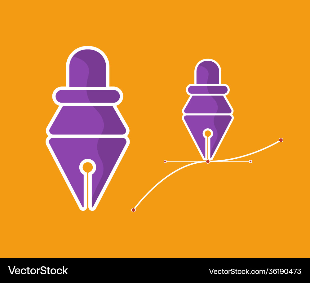 Pen tool cursor computer graphics logo Pen tool cursor computer graphics logo vector image