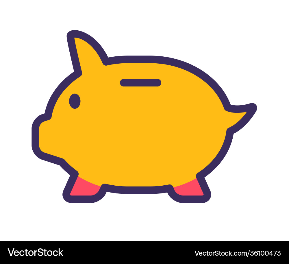 Saving piggy storage single isolated icon Saving piggy storage single isolated icon vector image