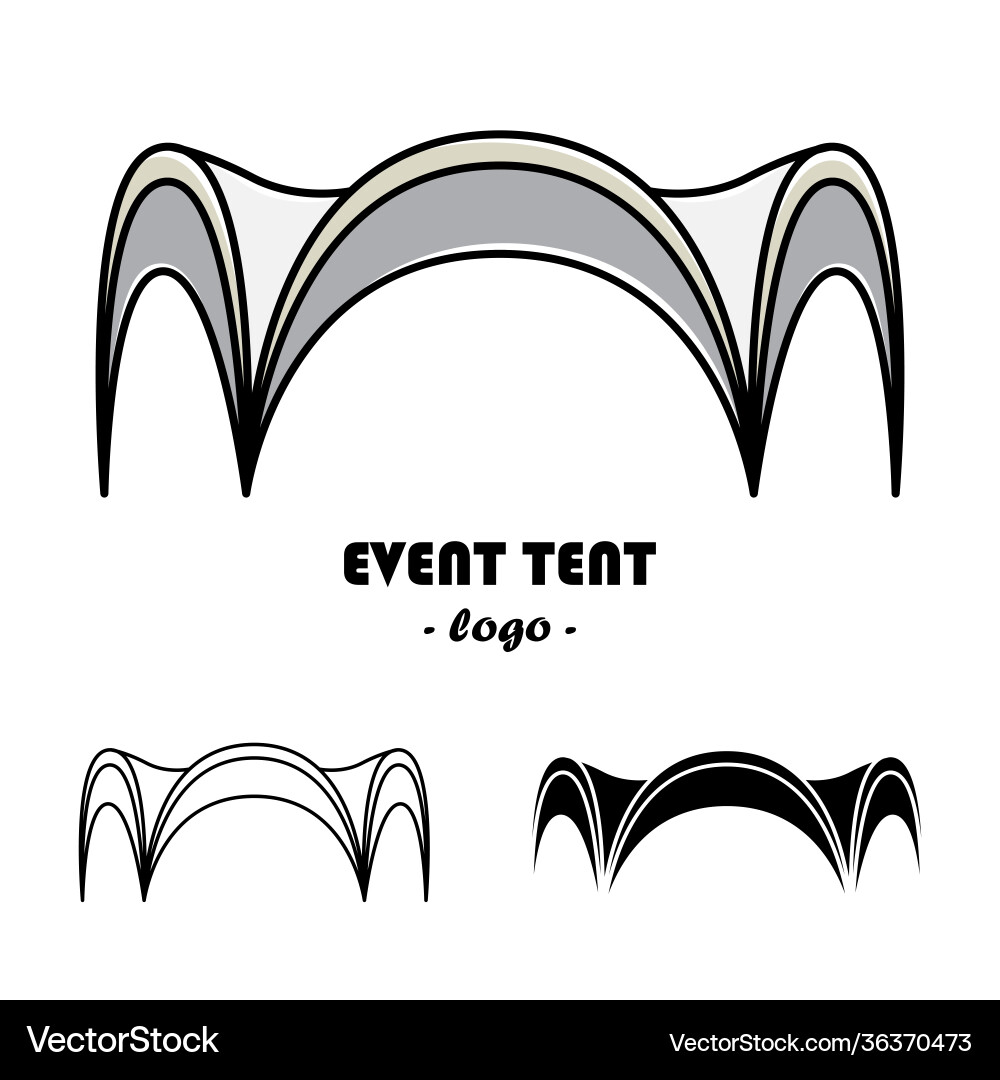 Set event tent line art and simple style Set event tent line art and simple style vector image