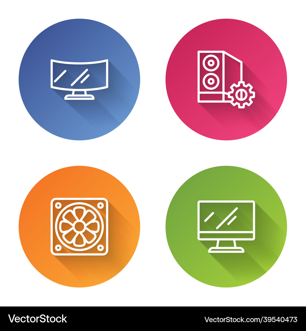Set line computer monitor screen case Set line computer monitor screen case Vector Image