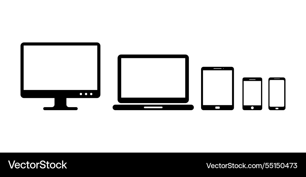 Set of device icon collection and gadget icons Set of device icon collection and gadget icons Vector Image