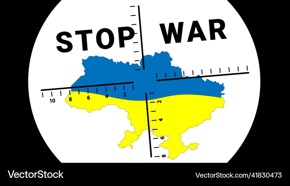 Stop the war in ukraine map Stop the war in ukraine map vector image