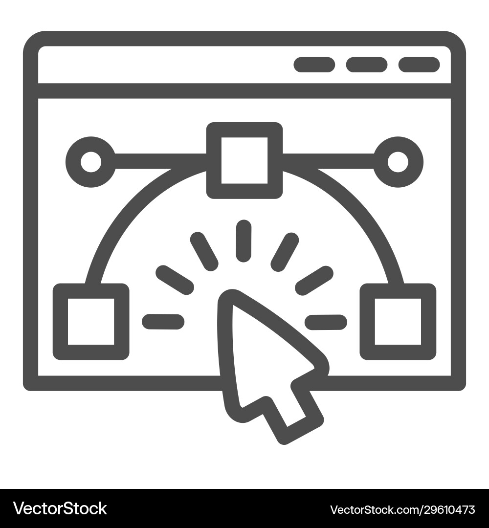 User interface window line icon website wireframe Vector Image