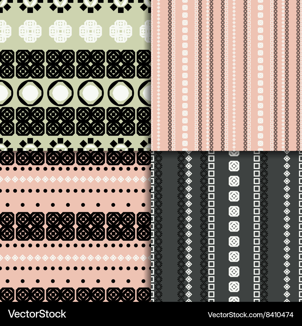 Abstract seamless pattern set Vector Image