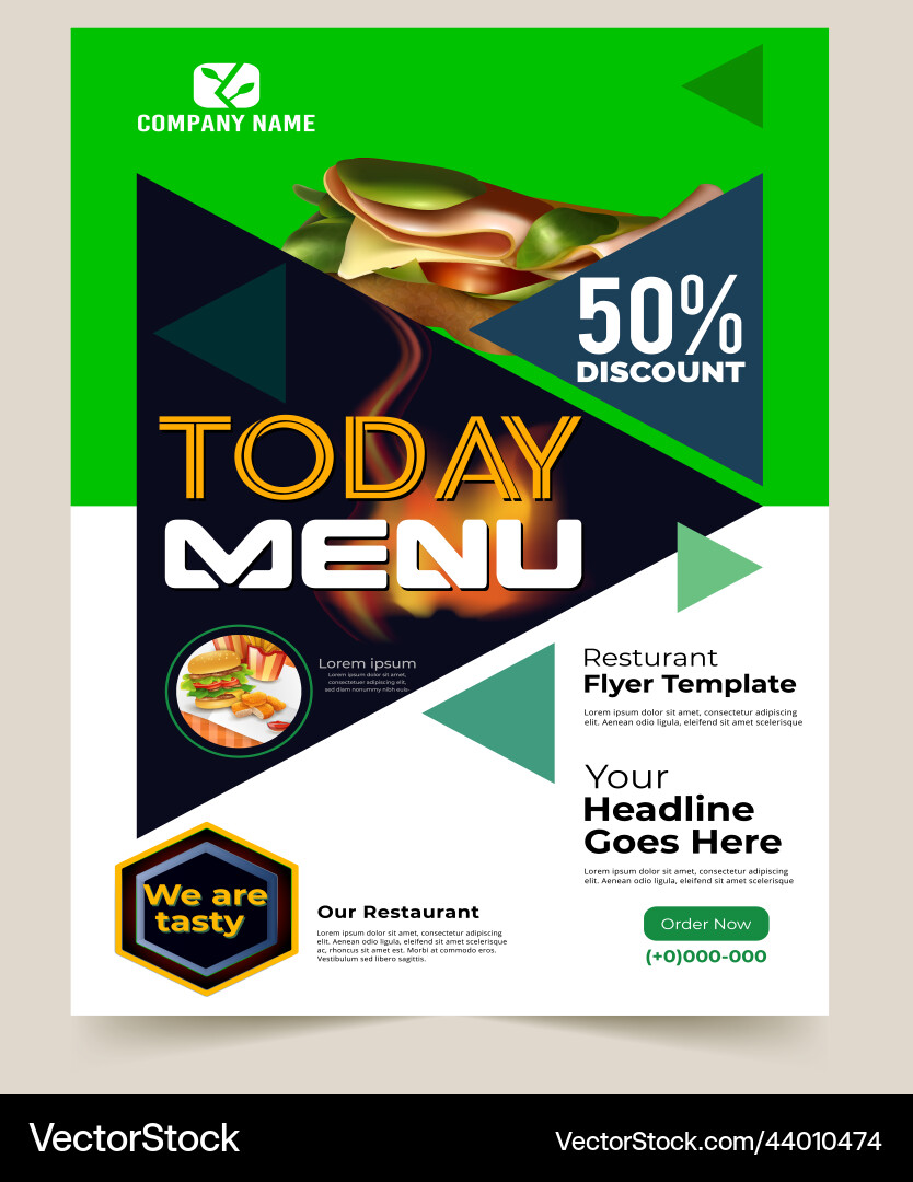 Burger fast food flyer restaurant template Burger fast food flyer restaurant template vector image