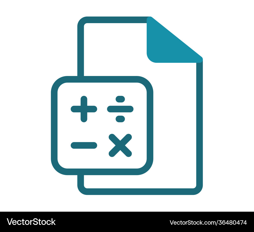 Calculate paper report single isolated icon Calculate paper report single isolated icon vector image