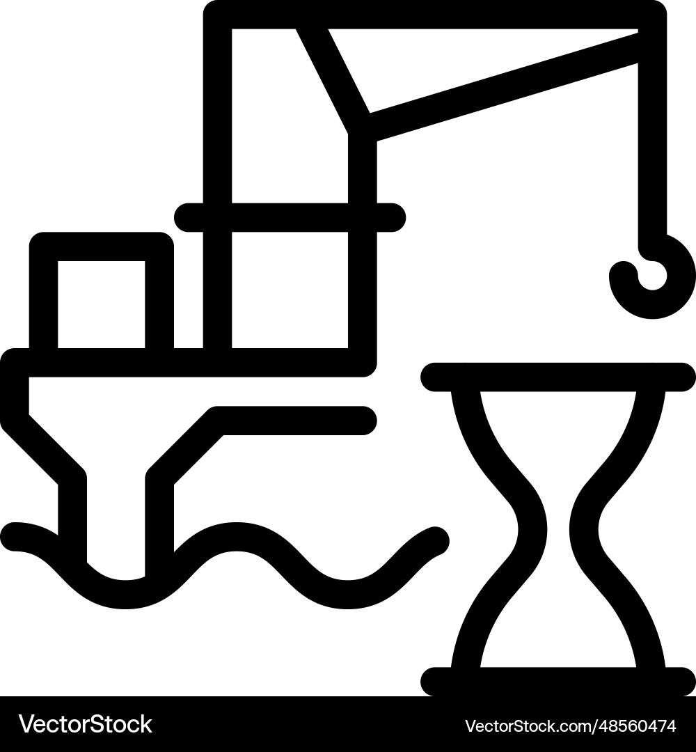 Crane for sea mining with more output in less time Vector Image