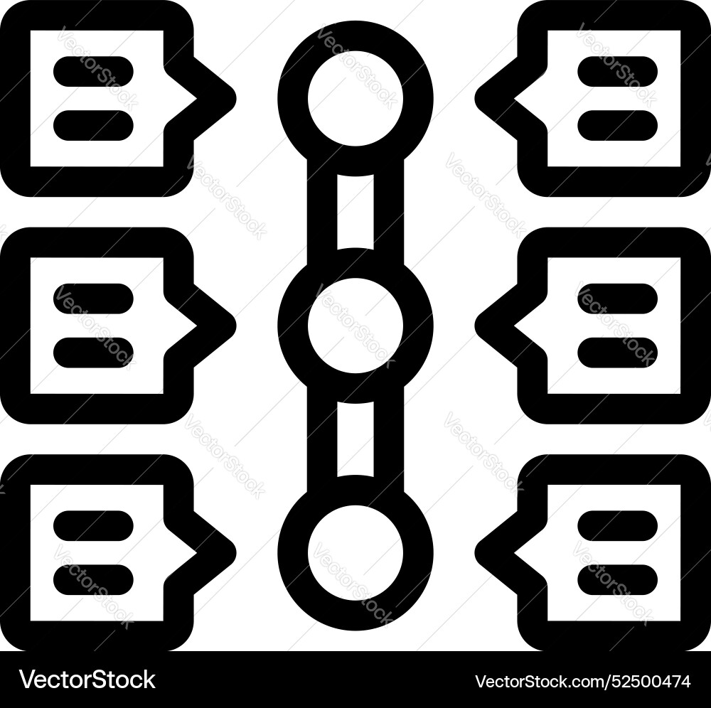 Data is connecting with chat bubbles in a vertical Data is connecting with chat bubbles in a vertical vector image