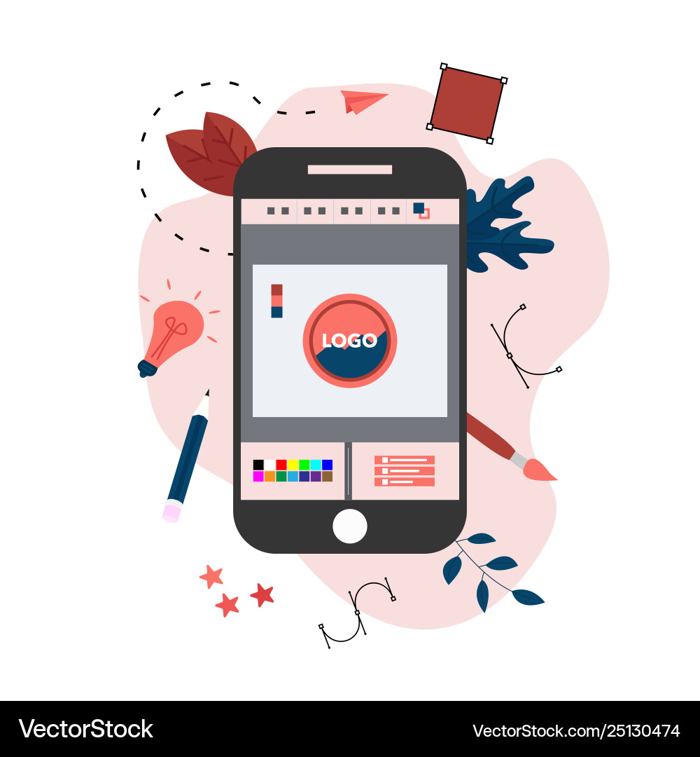 Design application with a creative project Design application with a creative project vector image