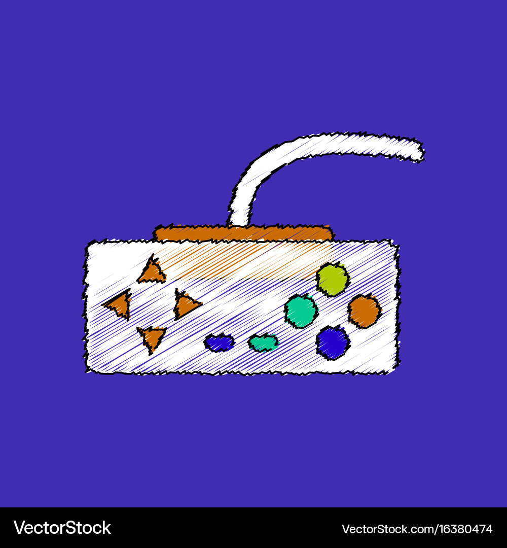 Flat shading style icon playing joystick vector image
