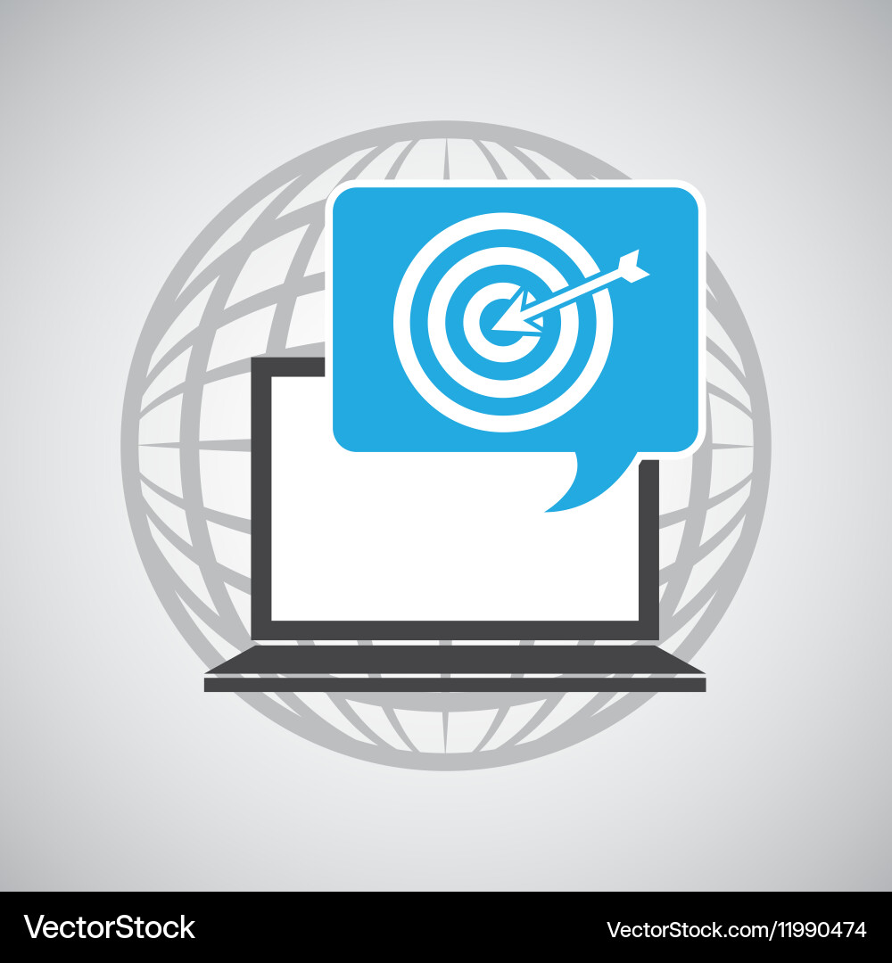 Globe computer targget communication vector image