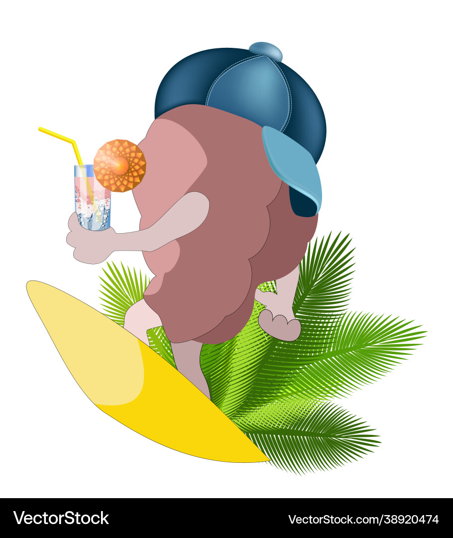 Image a character in form brain Image a character in form brain Vector Image
