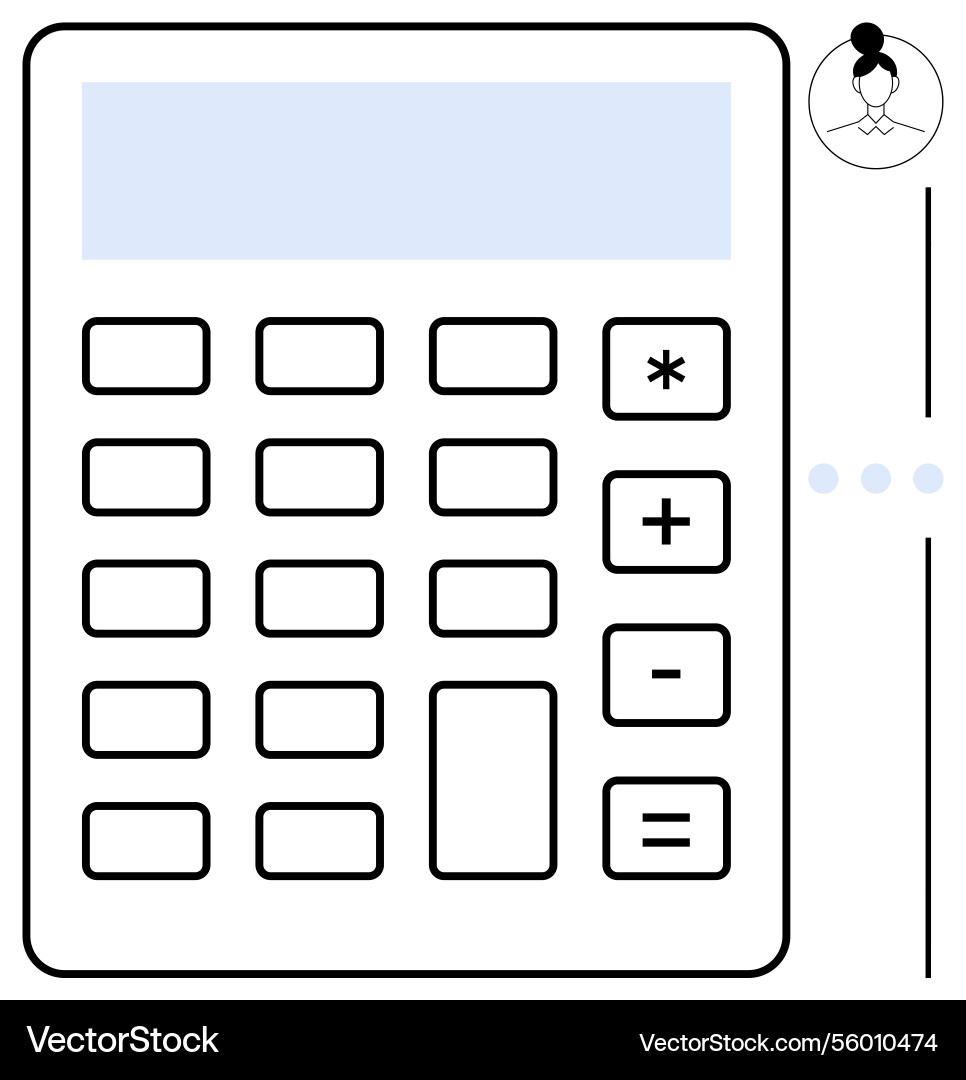 Minimalist calculator with numeric keys Vector Image