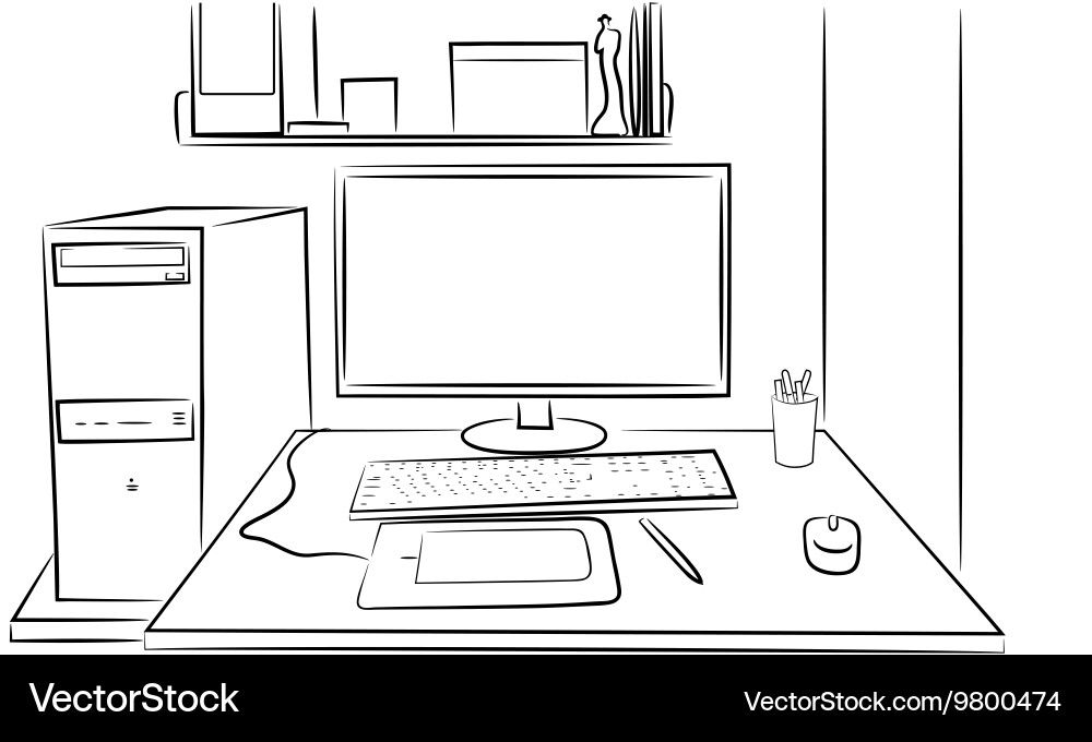 Operating a computer Vector Image