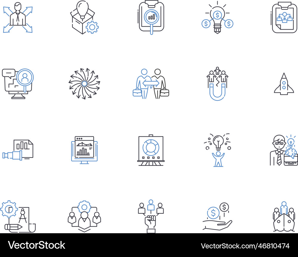 Performance optimization line icons collection Vector Image
