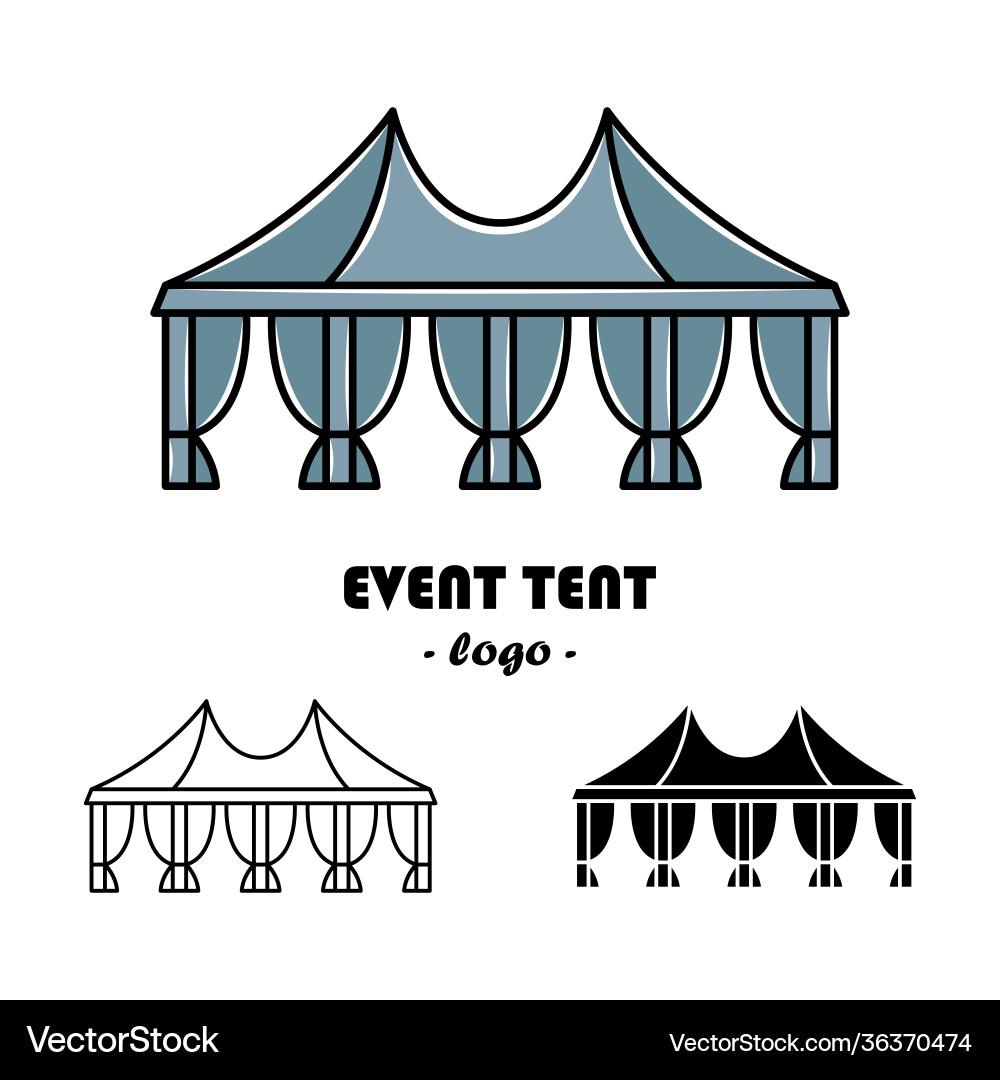 Set event tent line art and simple style Set event tent line art and simple style vector image