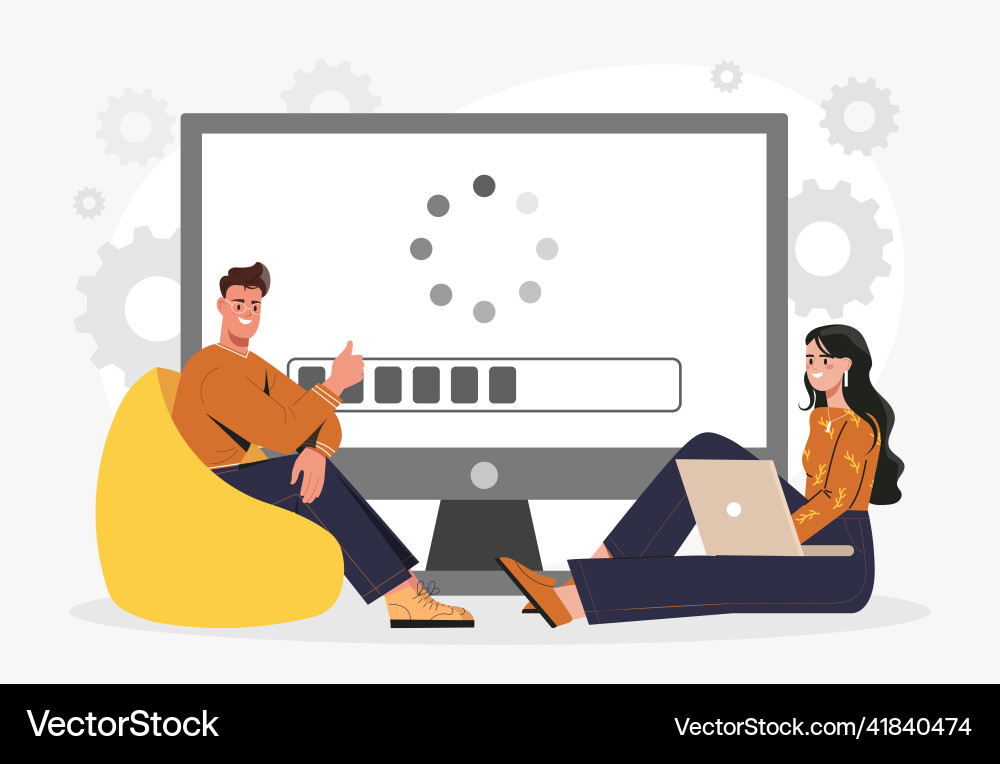 Update system concept Update system concept vector image