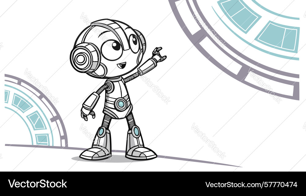 Waving robot outline for ai concepts design Vector Image