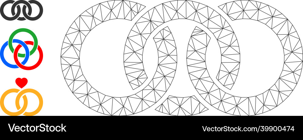 Web net circle chain link icon and source Vector Image