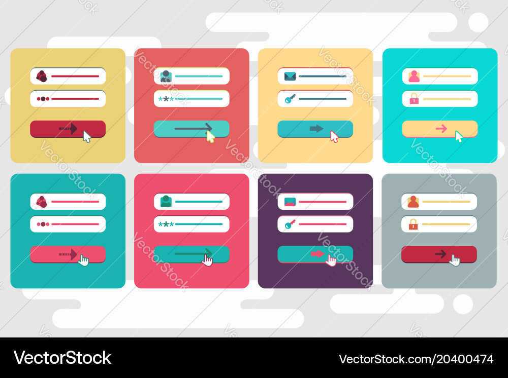 Web template of computer login form vector image