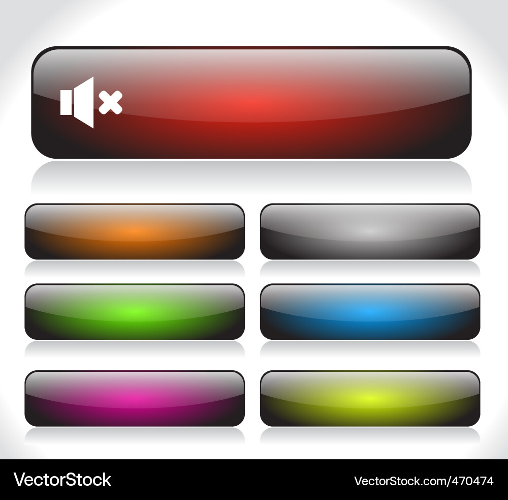Website Button Icons - Glossy Style vector image