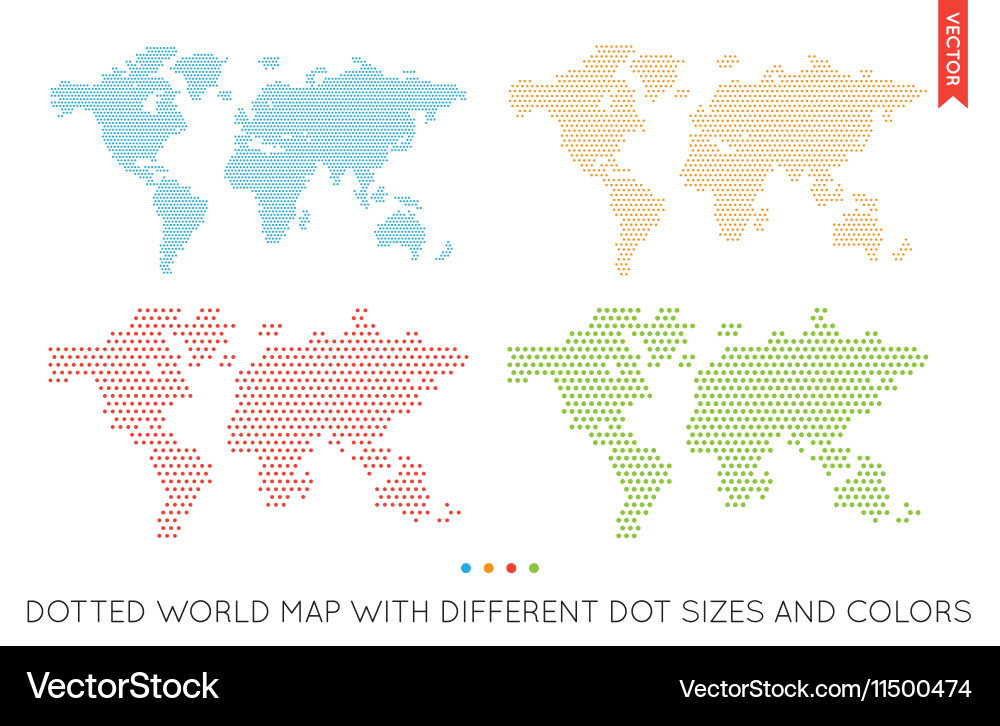 World Map Dot Pattern Vector Image