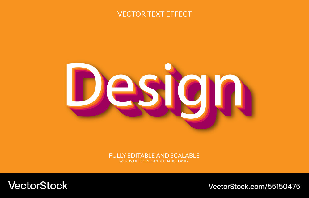 3d text effect design Vector Image