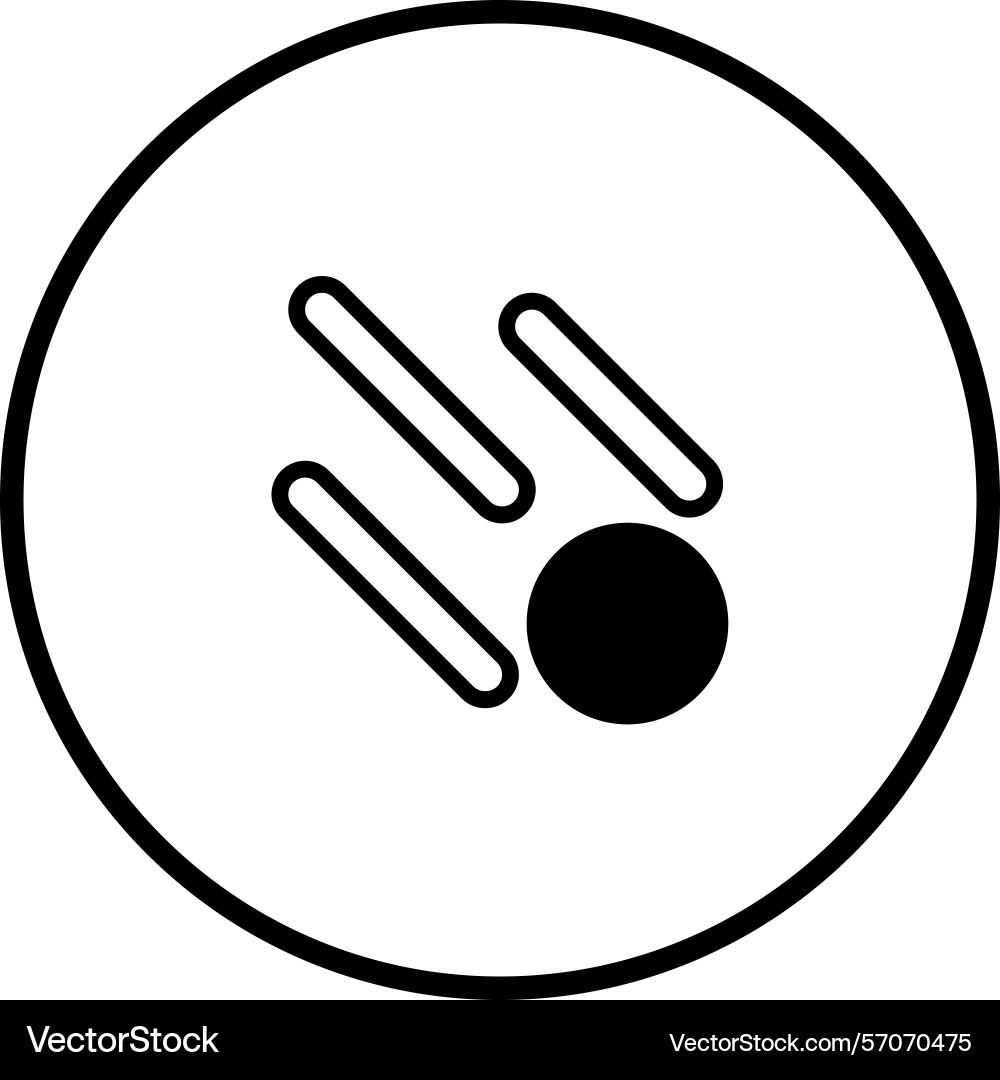 Abstract depiction of a meteor with spherical Vector Image