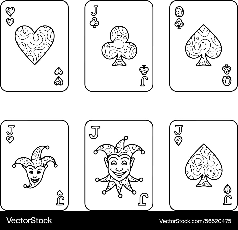 Anfänger Spielkartenskizze Tutorial lernen Vektorbild