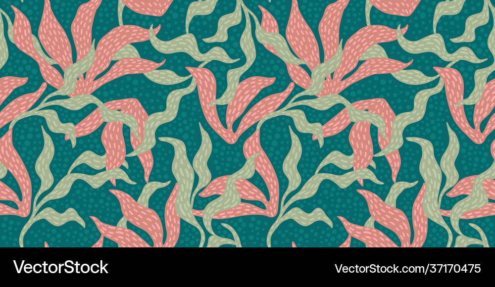 Artistic seamless pattern with abstract leaves Artistic seamless pattern with abstract leaves vector image