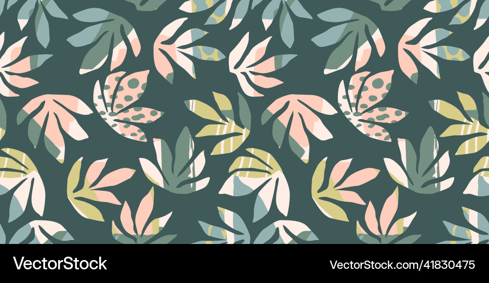 Artistic seamless pattern with abstract leaves Artistic seamless pattern with abstract leaves vector image