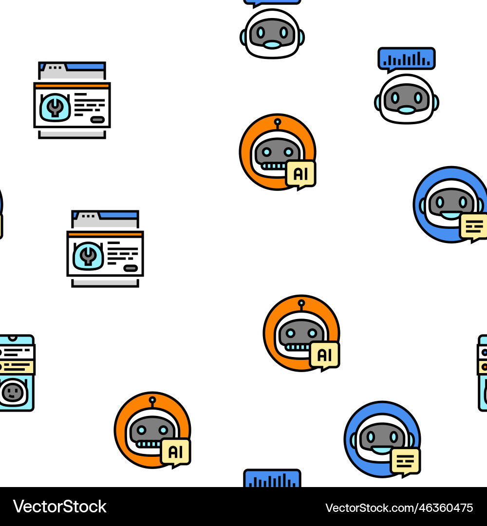Chat bot robot service online seamless Chat bot robot service online seamless vector image