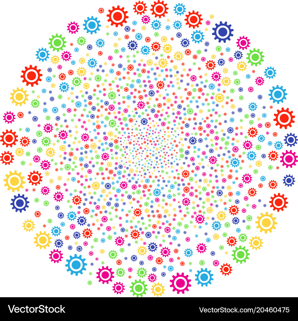 Cog exploding globula vector image