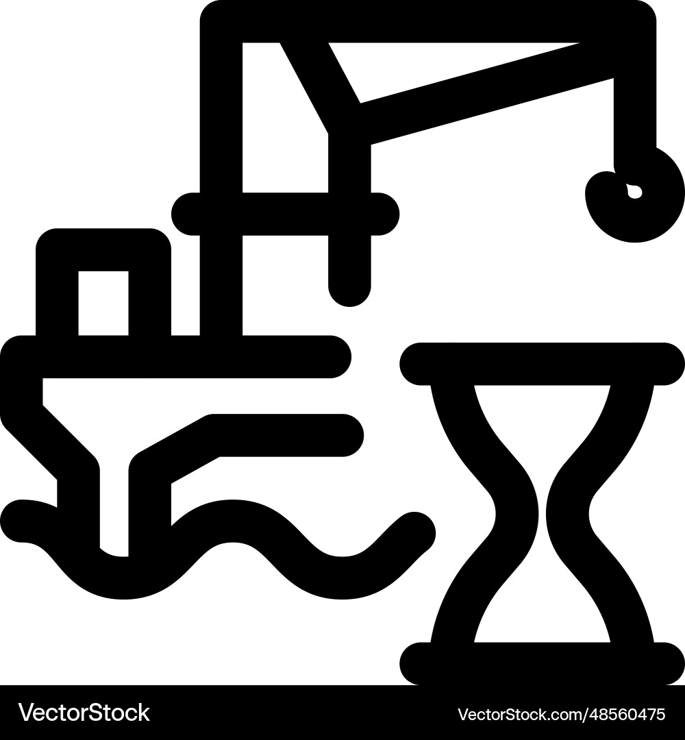 Crane for sea mining with more output in less time Vector Image