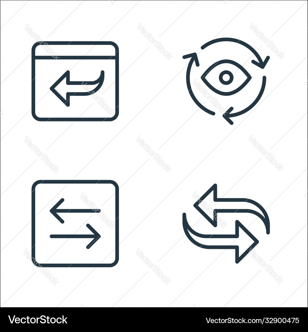 Data transfer line icons linear set quality vector image
