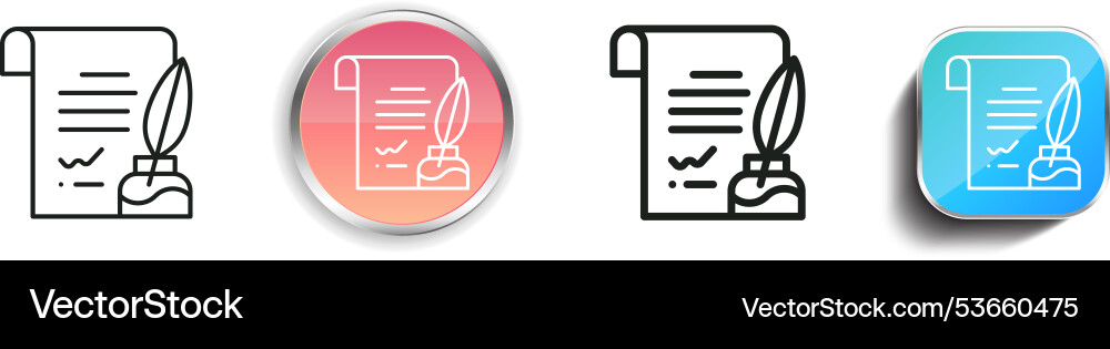Education icon thin linear regular and button Education icon thin linear regular and button vector image