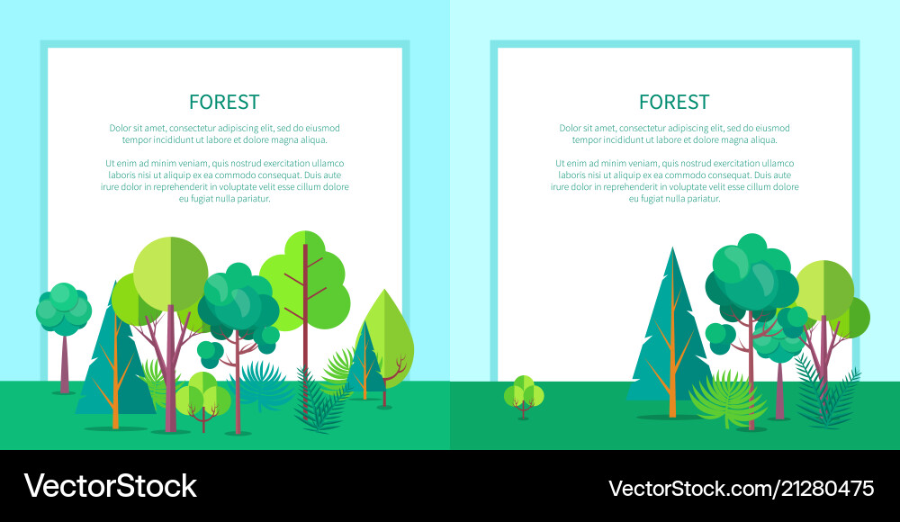 Forest web banner with trees and bushes Forest web banner with trees and bushes vector image